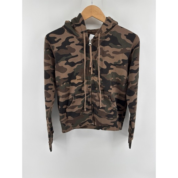 Nili Lotan Tops - NWT Nili Lotan Callie Zip Up Hoodie Brown Camouflage Sz XS $345